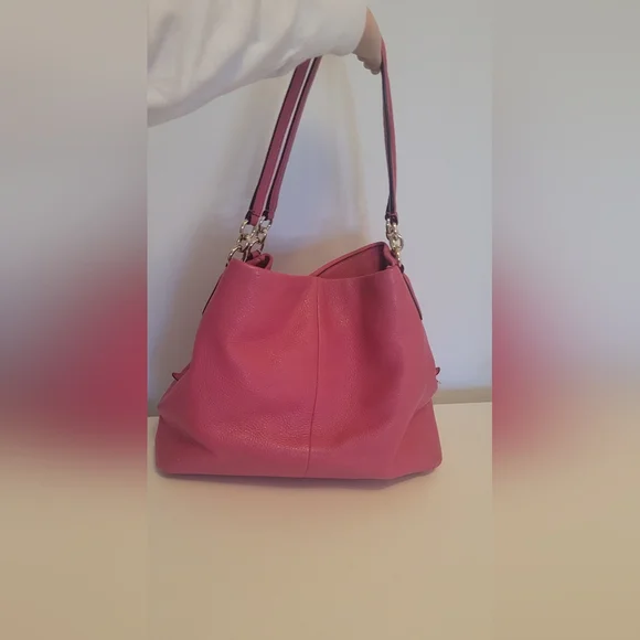 Coach Pink Ruby Leather Phoebe Shoulder Bag - Picture 12 of 15